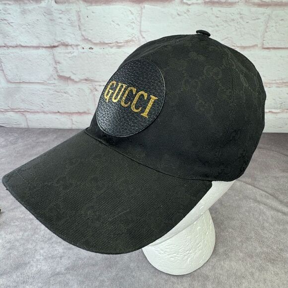 Gucci Off the Grid Black Patch Logo Black Baseball Cap Hat Medium - Picture 2 of 11